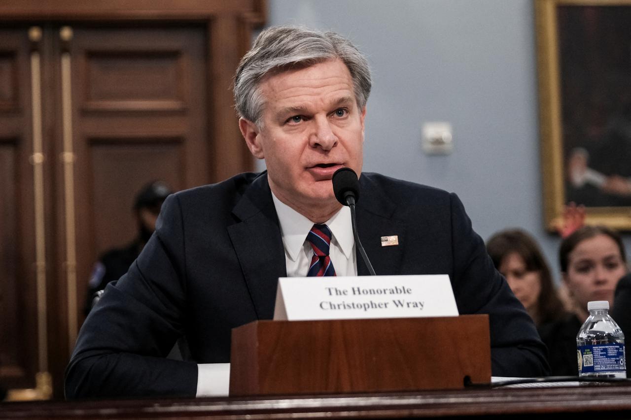 FBI Director Christopher Wray testifies before a House Approbations Subcommittee
