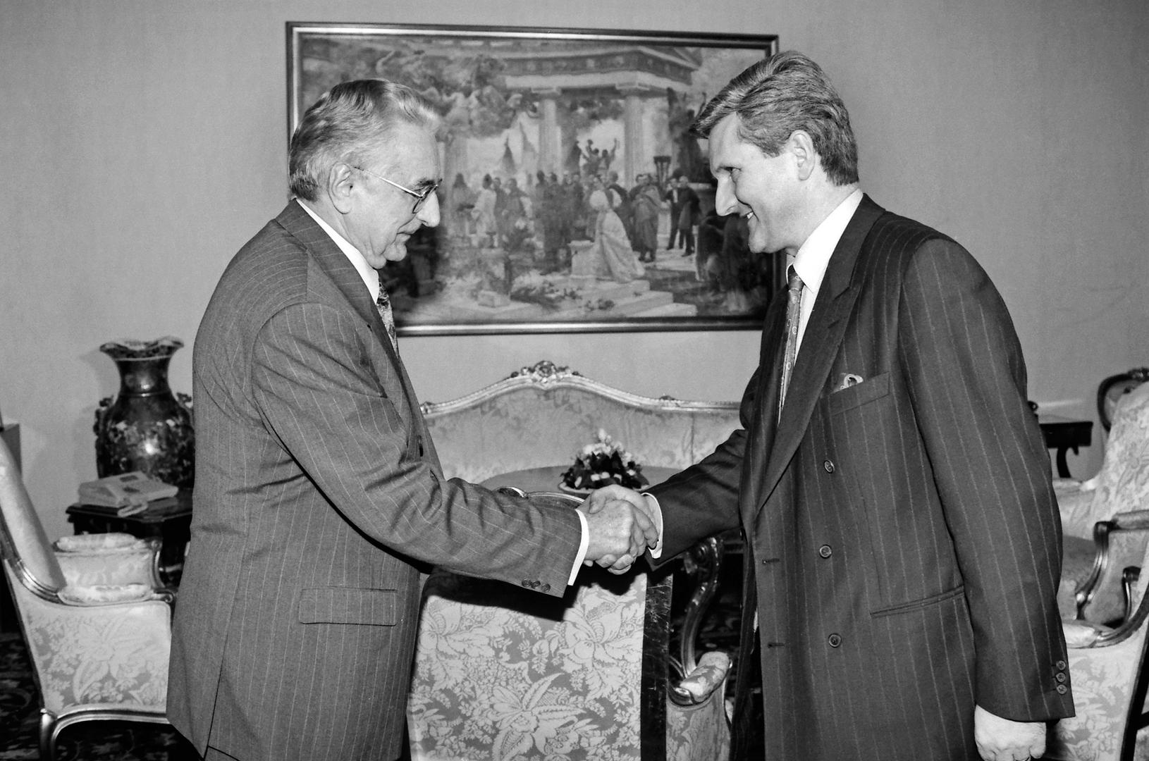 Franjo Tuđman primio je izaslanstvo HUP-a na čelu s Ivicom Todorićem krajem 1995.