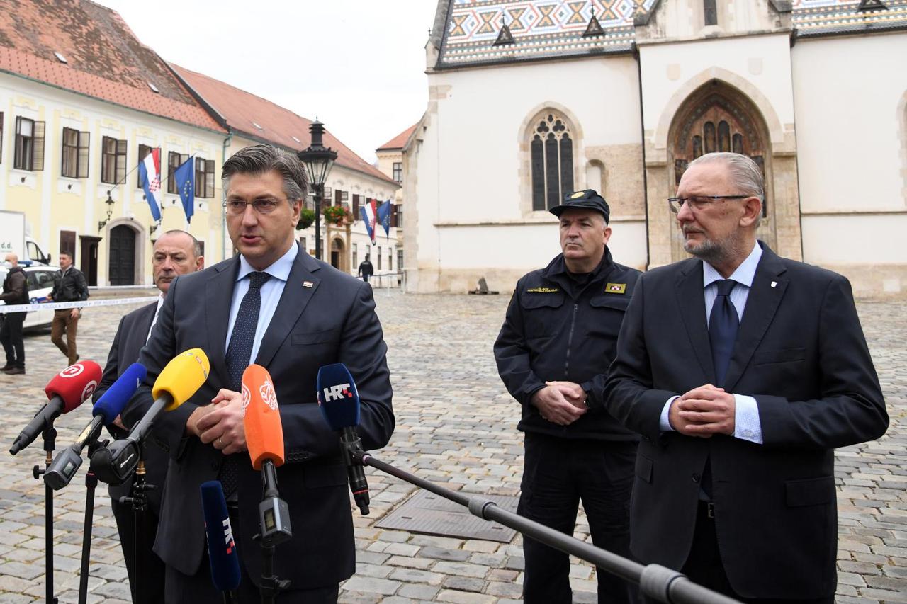 Zagreb: Izjava Andreja Plenkovića nakon pucnjave na policajca na Trgu svetog Marka