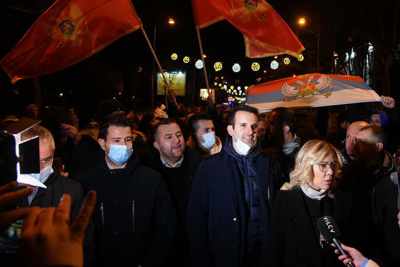 Podgorica - prosvjed protiv najave formiranja manjinske vlade u Crnoj Gori