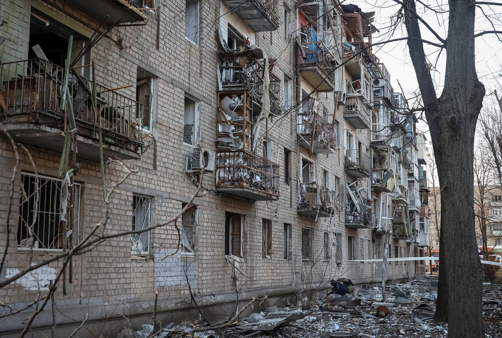 A view shows the site where buildings were damaged by a Russian military strike, amid Russia's attack on Ukraine, in Kharkiv, Ukraine March 27, 2024. REUTERS/Vyacheslav Madiyevskyy Photo: VYACHESLAV MADIYEVSKYY/REUTERS