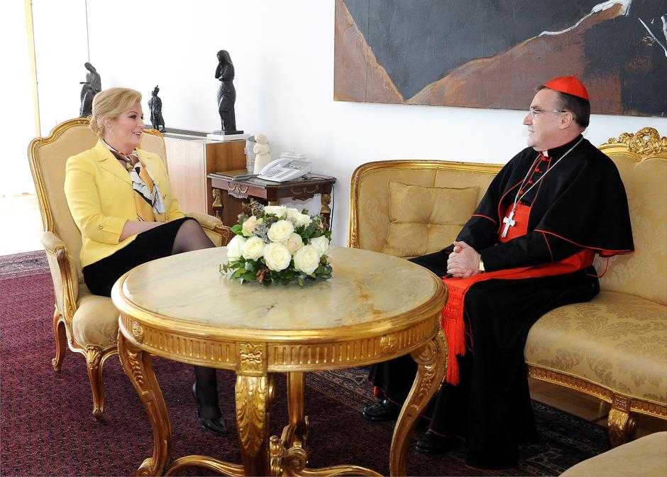 Kolinda Grabar Kitarović i kardinal Josip Bozanić 