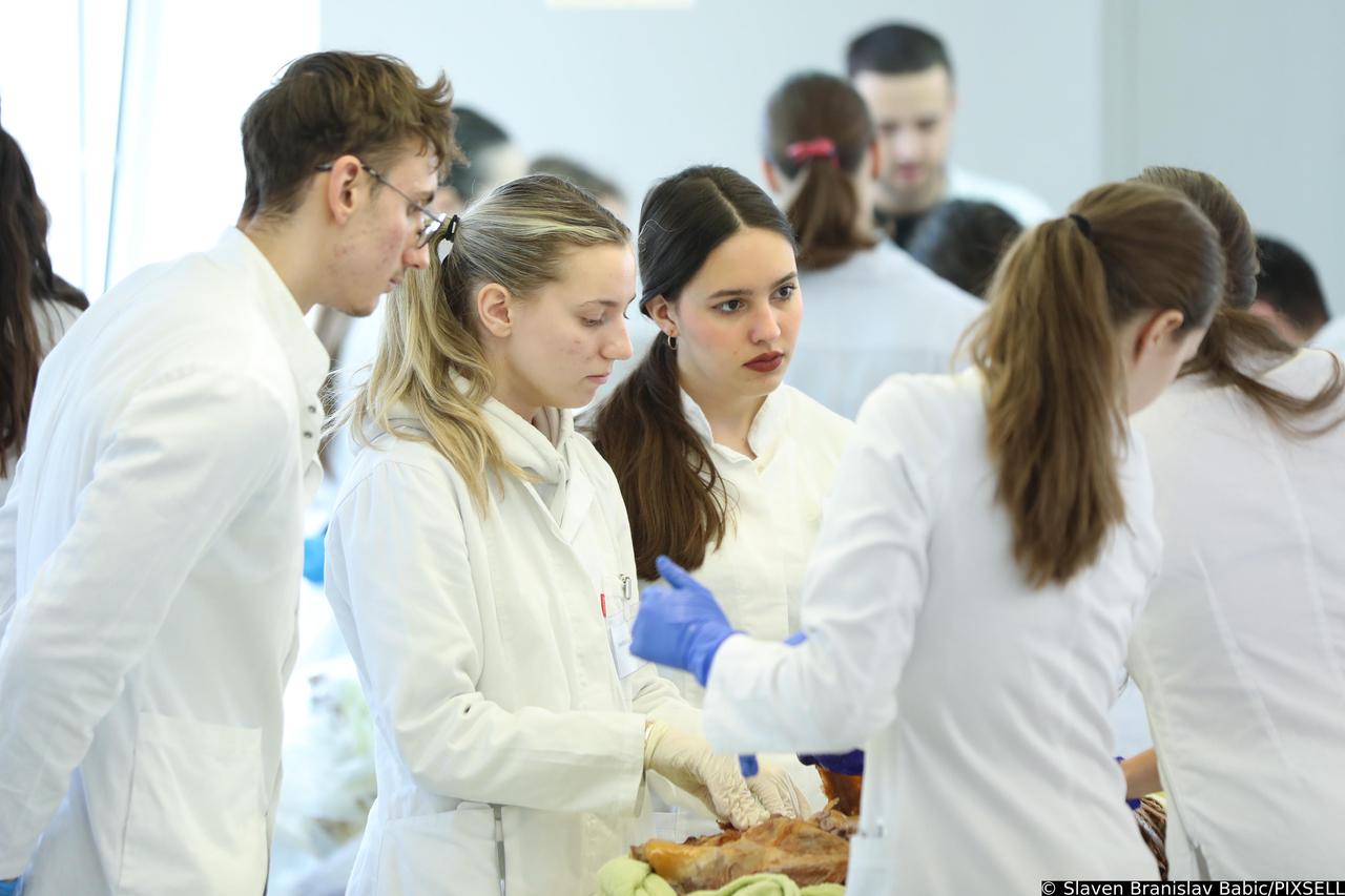 Zagreb: Studenti Medicinskog fakulteta na praktičnoj nastavi u zgradi koja se obnavlja nakon potresa