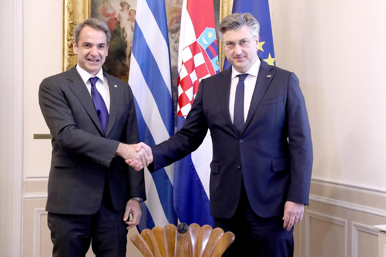 Zagreb: Andrej Plenković primio premijera Grčke Kyriakosa Mitsotakisa