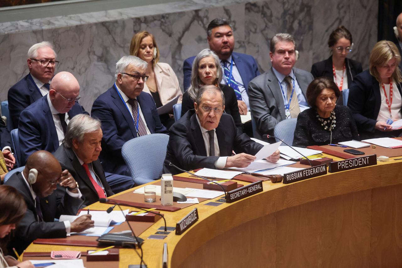 Russian Foreign Minister Lavrov chairs U.N. Security Council meeting, in New York