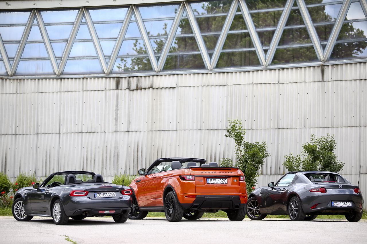 Test: Fiat 124 Spider, Range Rover Evoque i Mazda MX-5