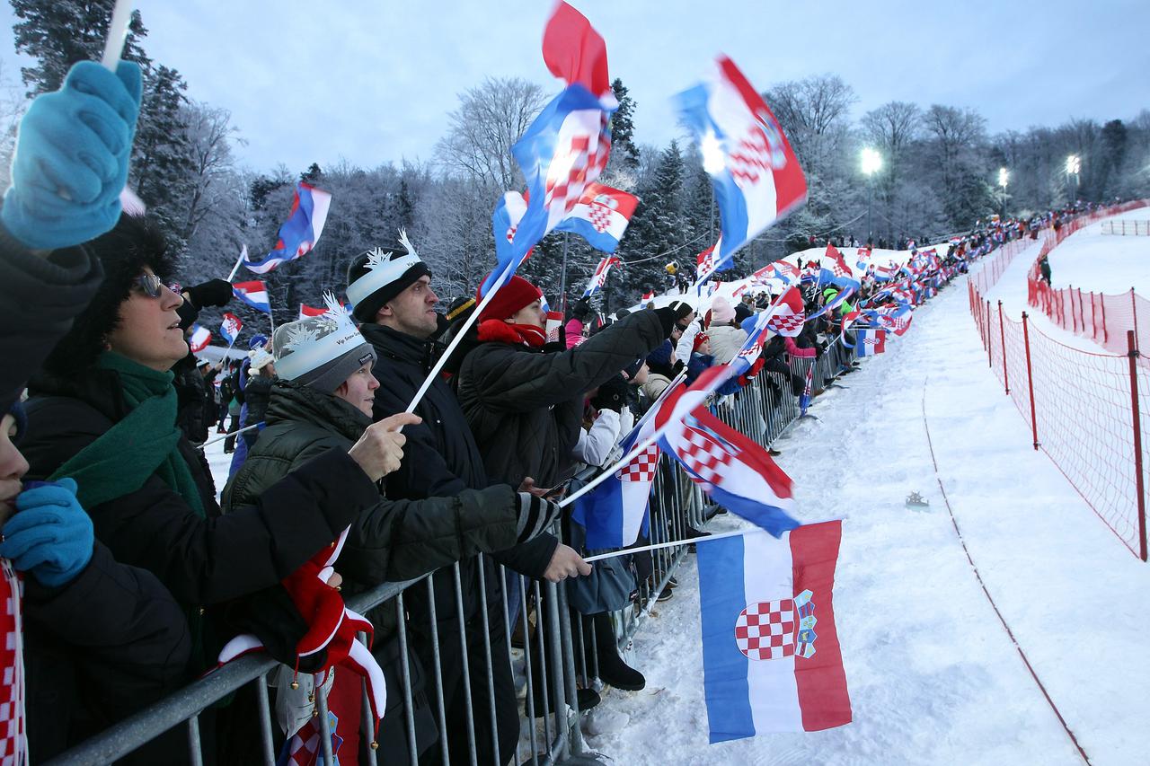 06.01.2015., Sljeme, Zagreb - VIP Snow Queen Trophy, muska utrka Snjezne kraljice. Navijaci.  Photo: Goran Jakus/PIXSELL