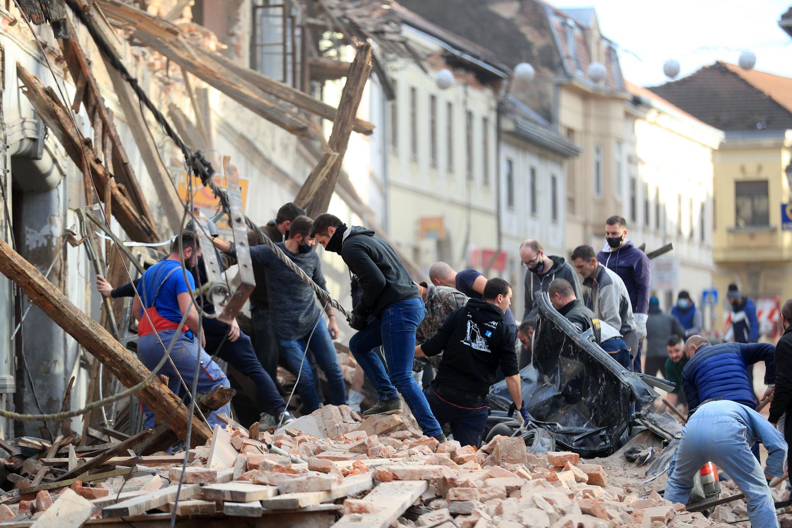 29.12.2020., Petrinja - Posljedice jakog potresa jacine 6.3 po Richteru pogodio je Petrinju, Sisak i okolicu te nanio veliku stetu. Photo: Slavko Midzor/PIXSELL