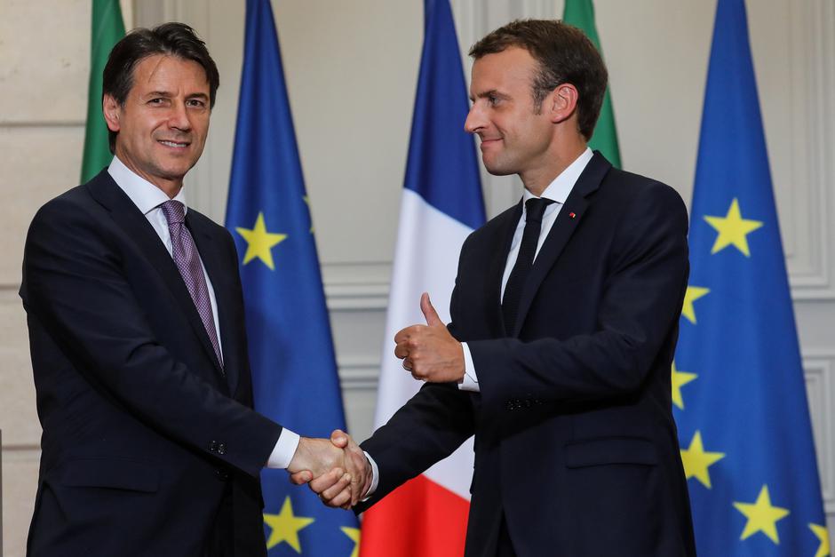 Giussepe Conte i Emmanuel Macron