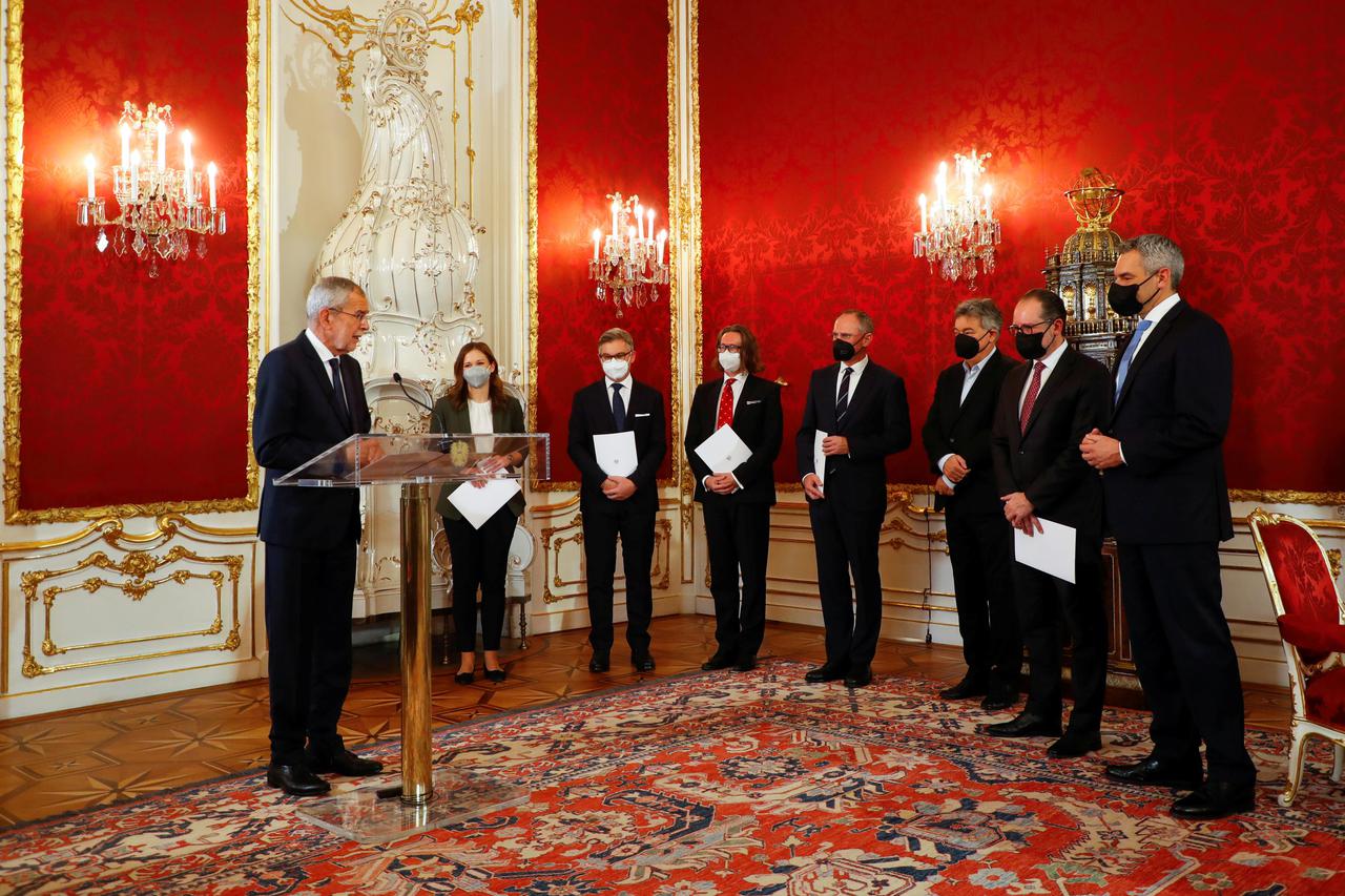 Designated leader of the People's Party (OVP) Nehammer sworn in as Austria's chancellor, in Vienna