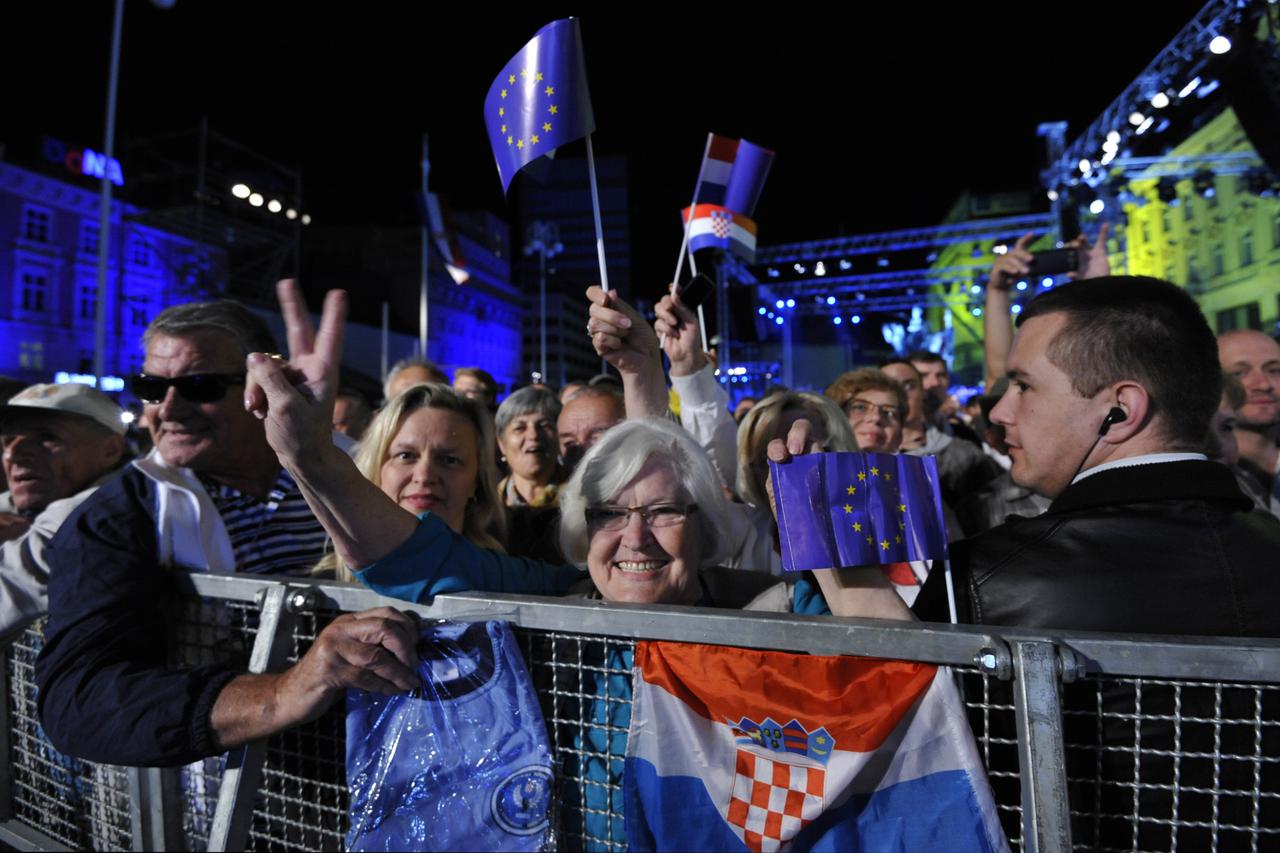 ARHIVA - Zagreb, 2013: Središnja proslava ulaska Republike Hrvatske u Europsku uniju na Trgu bana Jela?i?a