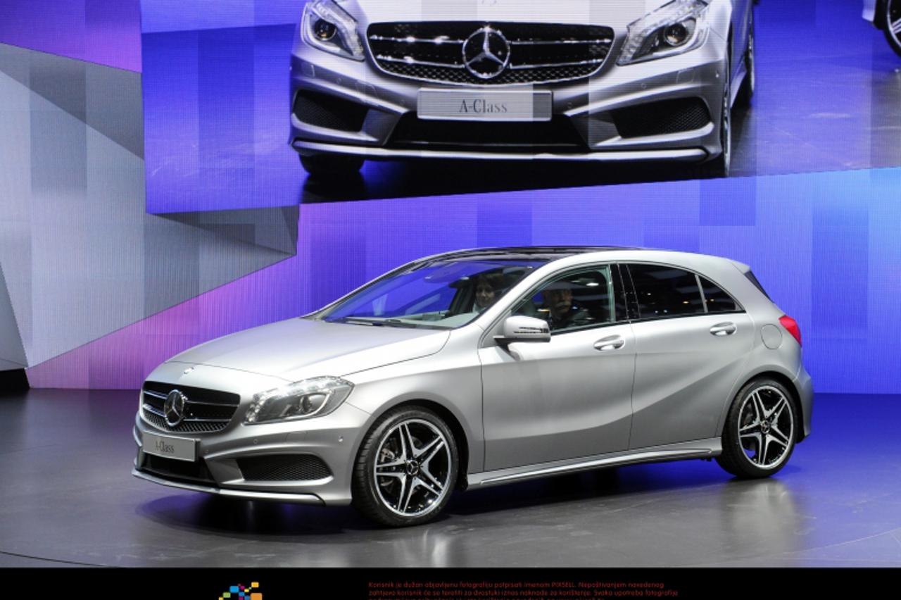 \'The new Mercedes-Benz A-Class is presented during the first press day of the International Motor Show in Geneva, Switzerland, 06 March 2012. The 82nd Geneva Motor Show runs from 08 to 18 March 2012.