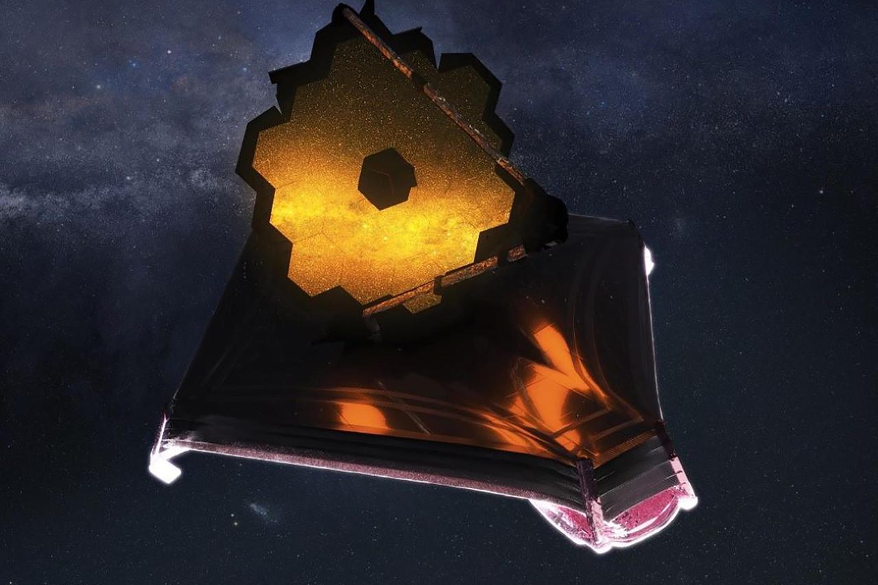 Artist’s Conception Shows the Fully Unfolded James Webb Space Telescope in Space.