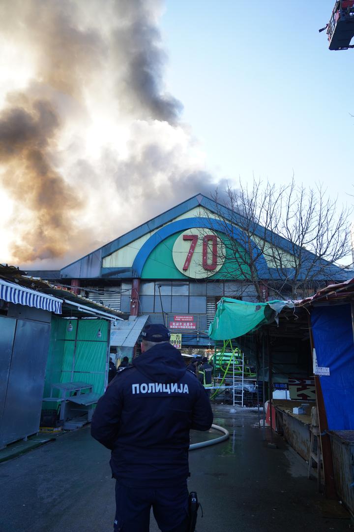 24, January, 2024, Belgrade - After less than two years, a huge fire broke out again in the China Shopping Center in Block 70. Photo: Antonio Ahel/ATAImages