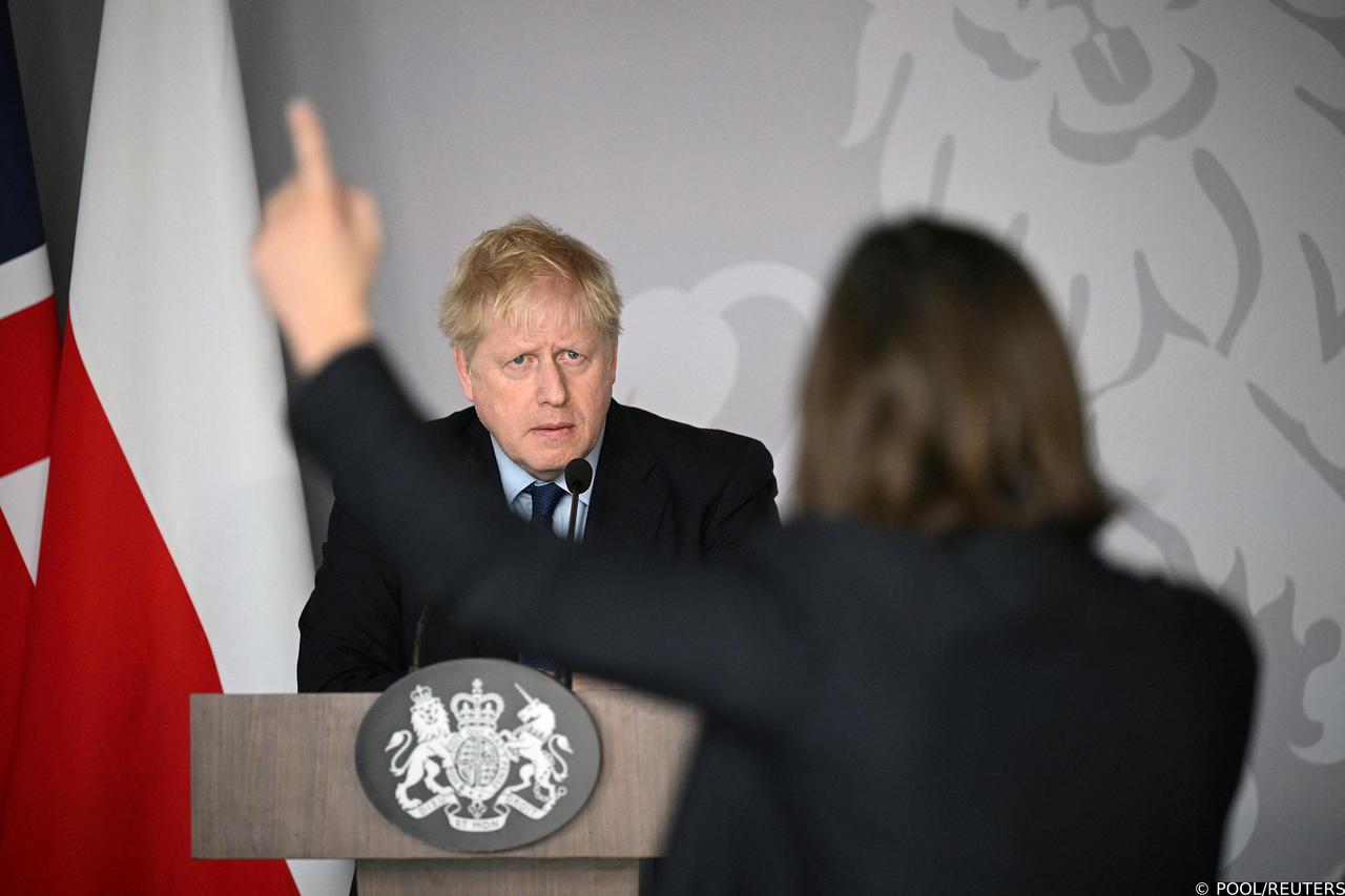 British PM Johnson speaks in Warsaw