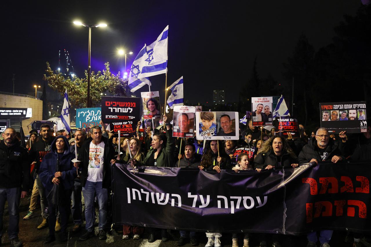 Rally calling for the release of hostages, amid the ongoing conflict between Israel and the Palestinian Islamist group Hamas, in Jerusalem