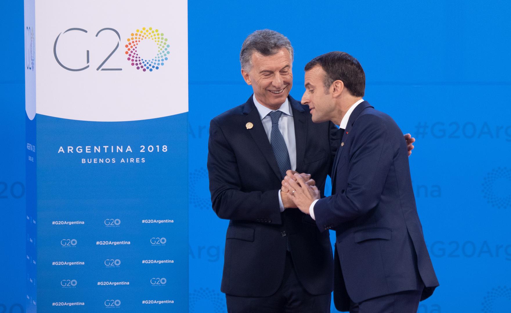 Predsjednik Francuske Emmanuel Macron i Predsjednik Argentine Mauricio Macri
