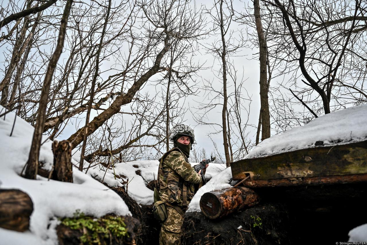 Ukrainian serviceman is seen at a position near a frontline in Zaporizhzhia region