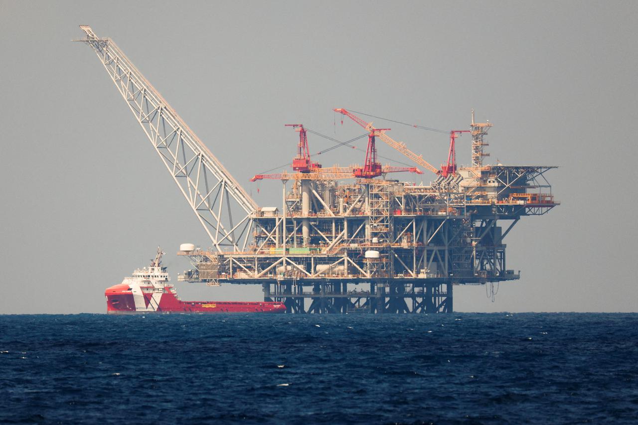 FILE PHOTO: The production platform of Leviathan natural gas field is seen in the Mediterranean Sea, off the coast of Haifa