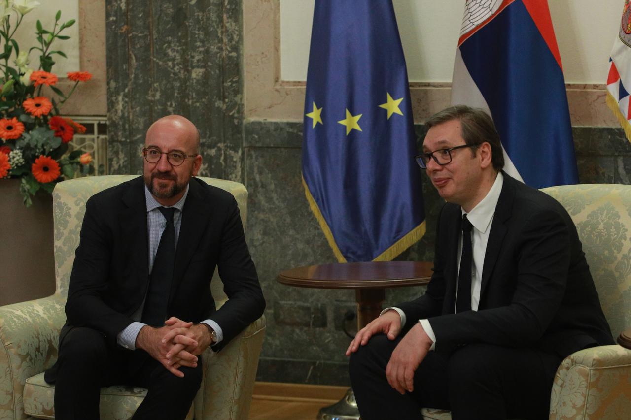Beograd: Predsjednik Srbije Aleksandar Vučić sastao se s predsjednikom Europskog vijeća Charles Michelom