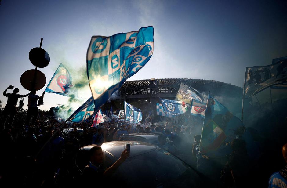 Serie A - Napoli fans gather in Naples ahead of potentially winning the Serie A title