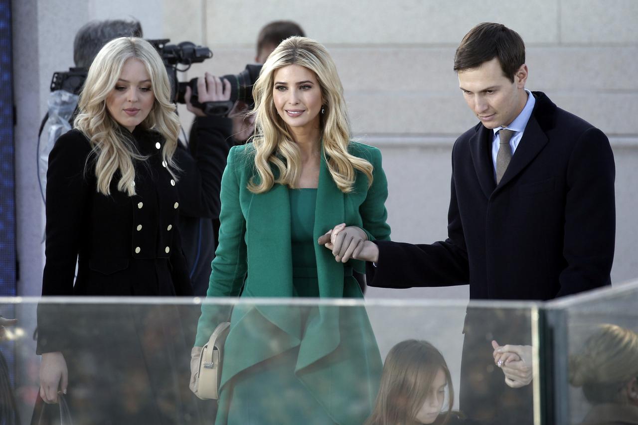 U.S. President-elect Donald Trump daughter Ivanka (C), her husband Jared Kushner (R) and Tiffany Trump arrive at a Inaugural Concert at the Lincoln Memorial in Washington, U.S., January 19, 2017, one day before Trump's inauguration as the nation's 45th pr