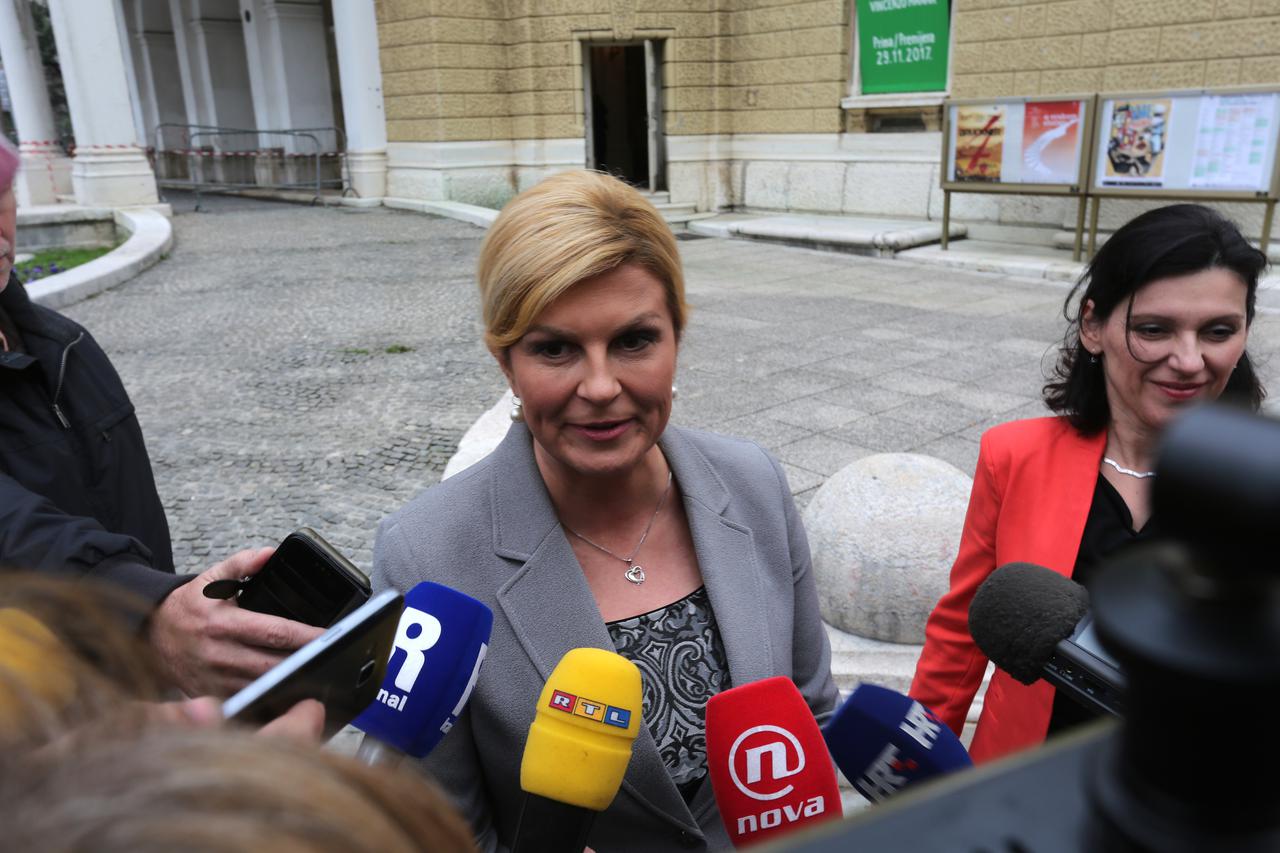 Predsjednica dala izjavu za medije nakon svečane proslave Prve riječke hrvatske gimnazije