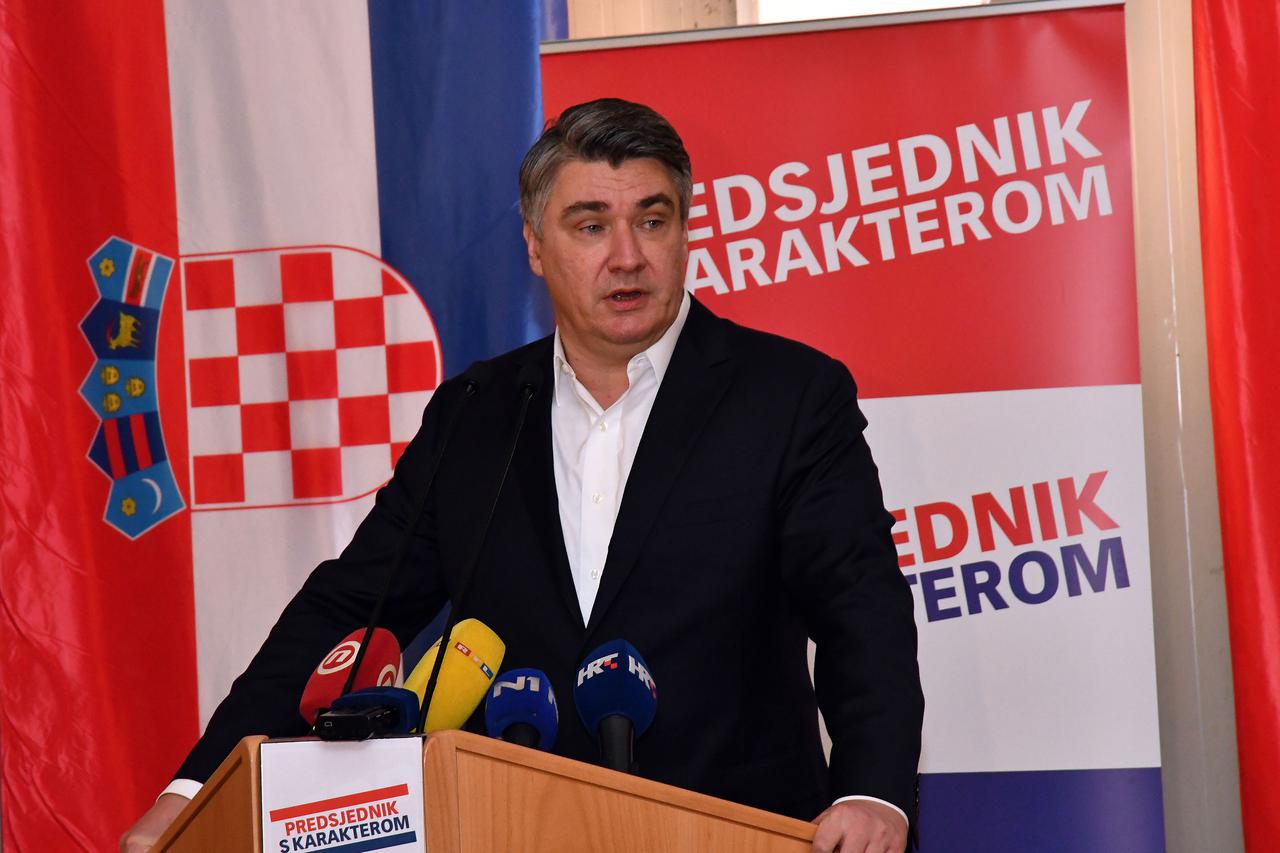 Predizborni skup predsjedničkog kandidata Zorana Milanovića u Požegi