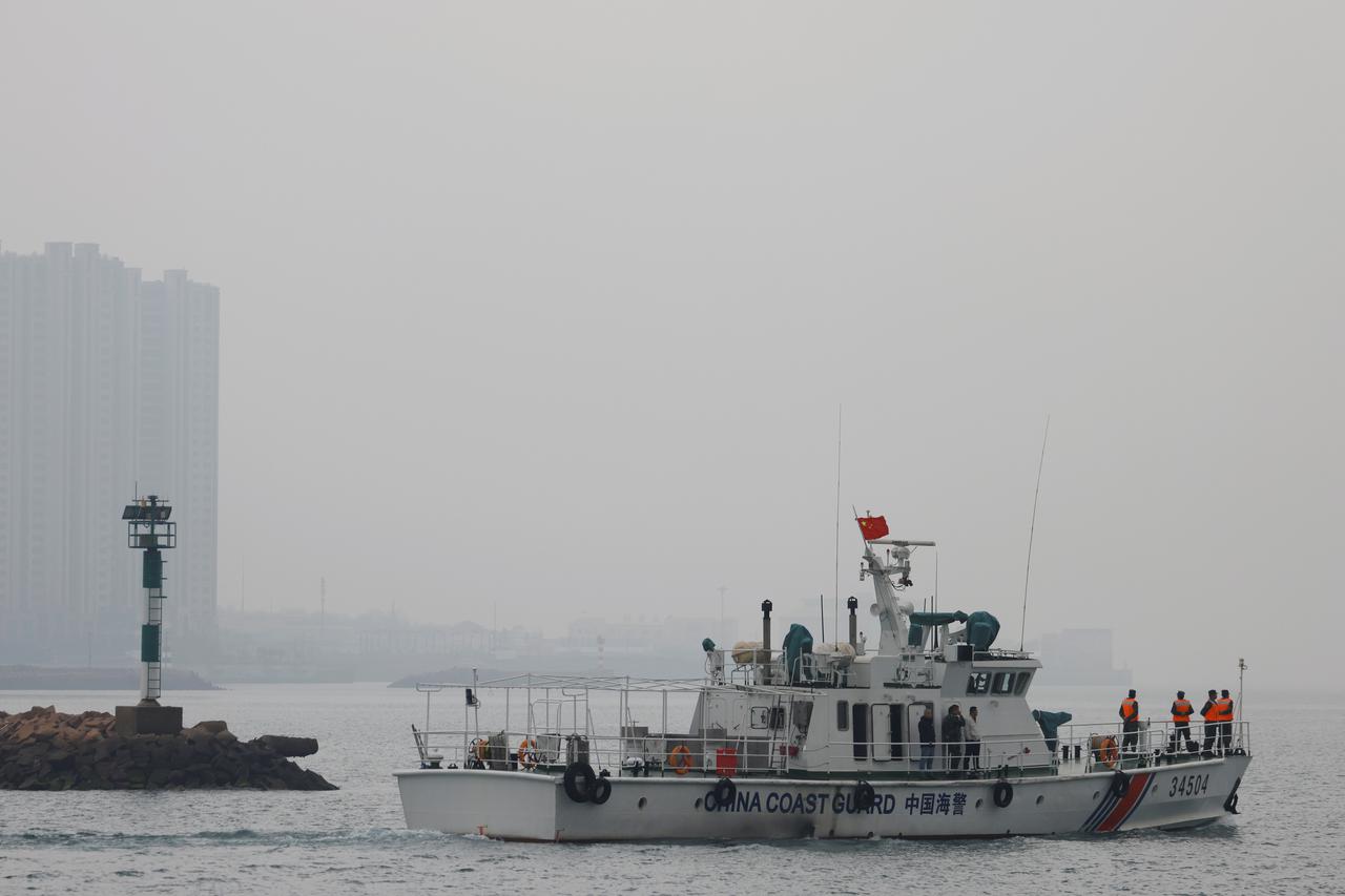 China Coast Guard vessel is seen off the coast of Qingdao