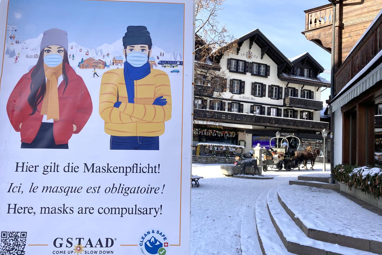 Protective masks are obligatory in the famous ski resort Gstaad