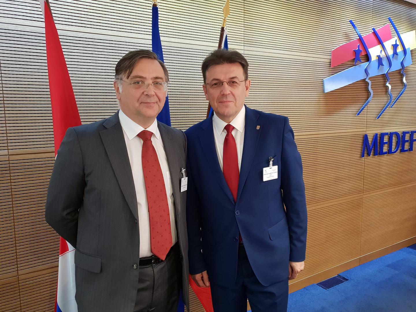 Charles Paradis, predsjednik MEDEF Međunarodnog francusko-hrvatskog poslovnog vijeća i predsjednik Hrvatske gospodarske komore Luka Burilović