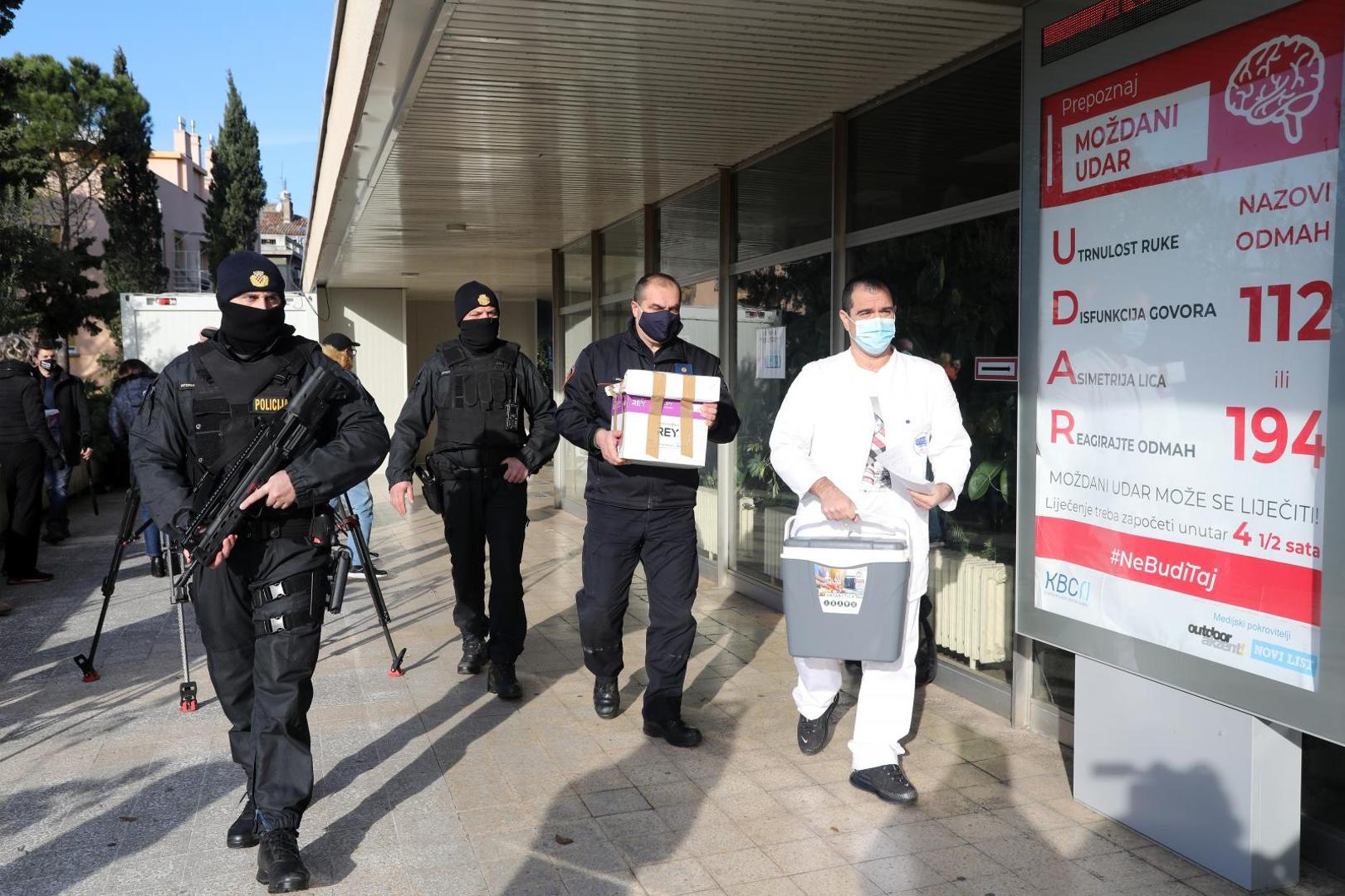 Od jutra je počela distribucija cjepiva diljem Hrvatske a sve pod budnim okom jakih policijskih snaga.