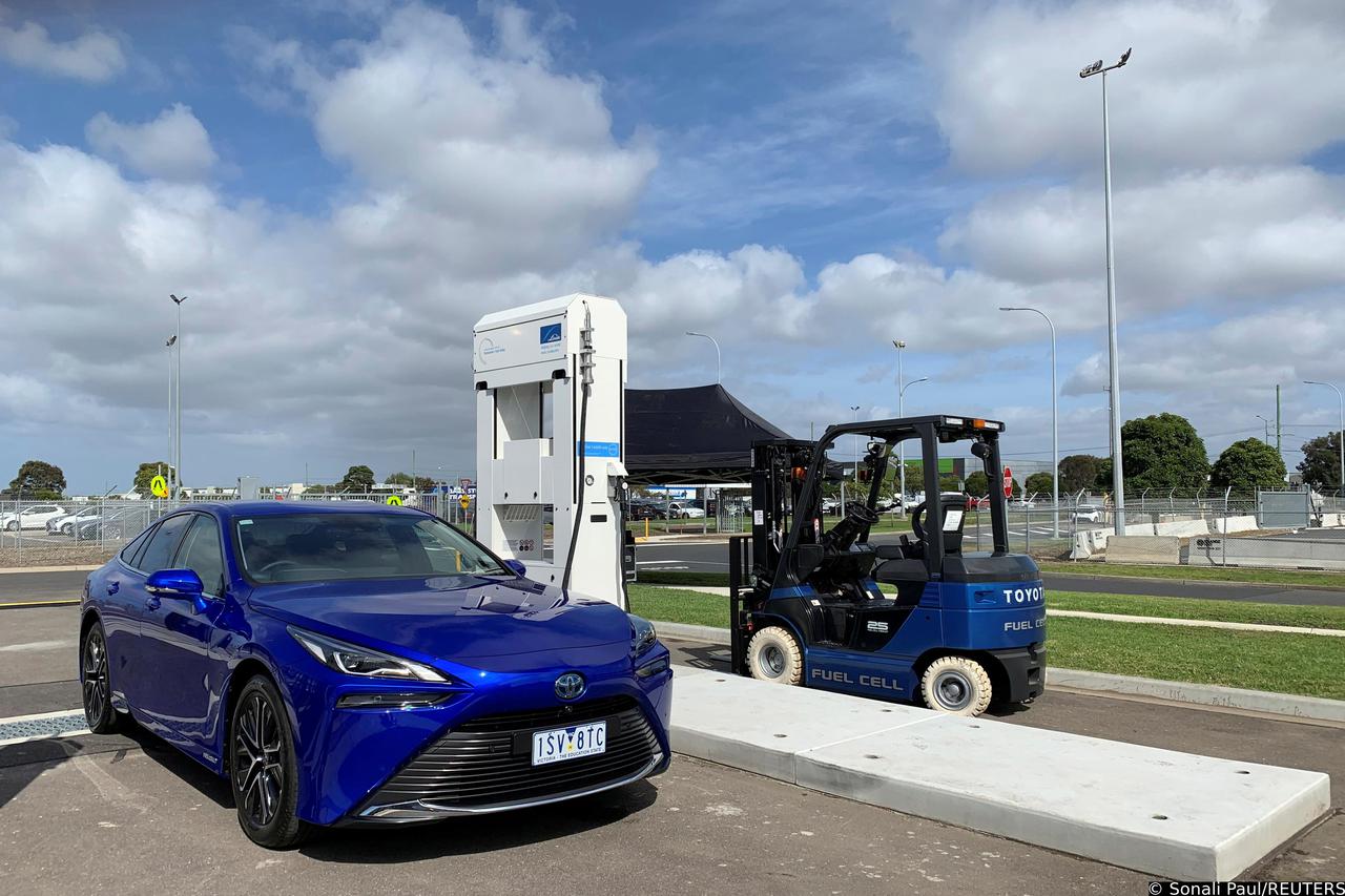 FILE PHOTO: A view of the hydrogen refuelling site that Toyota opened at their former car plant in the Altona suburb of Melbourne
