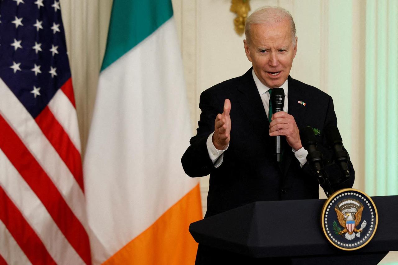 FILE PHOTO: U.S. President Biden hosts H.E. Leo Varadkar, Taoiseach of Ireland, for a Shamrock presentation and reception in Washington