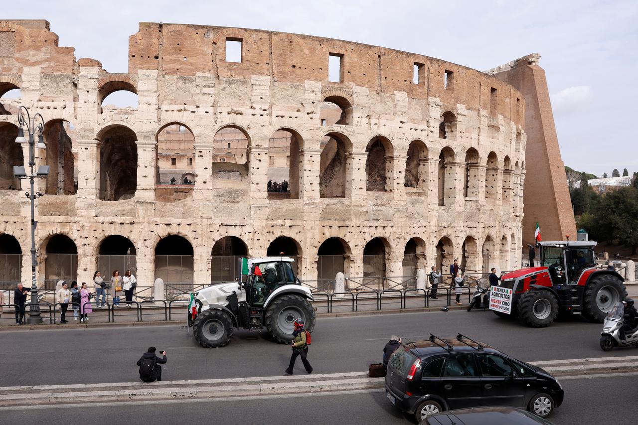 Farmers protest over price pressures, taxes and green regulation, in Rome