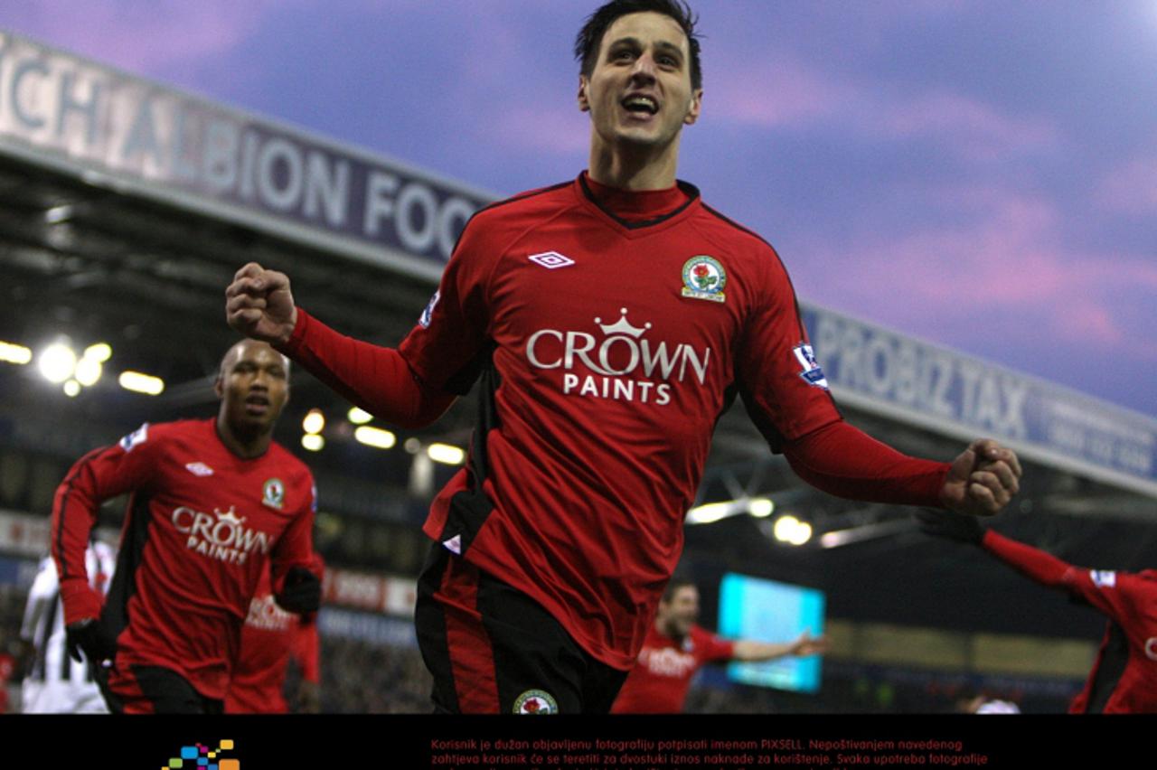 \'Blackburn Rovers\' Nikola Kalinic celebrates scoring his second goal Photo: Press Association/Pixsell\'