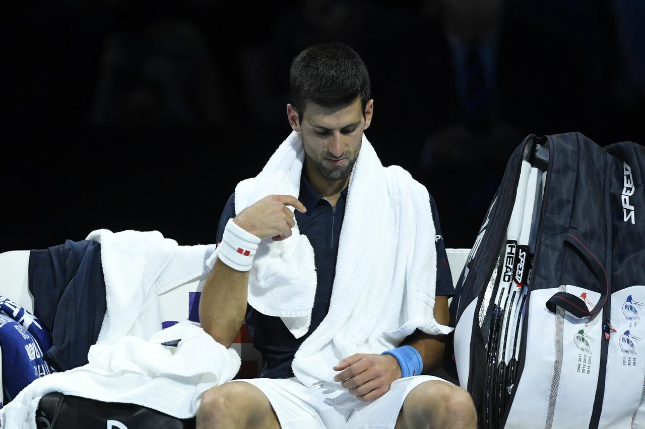Tennis Britain - Barclays ATP World Tour Finals - O2 Arena, London - 20/11/16 Serbia's Novak Djokovic looks dejected during the final against Great Britain's Andy Murray Action Images via Reuters / Tony O'Brien Livepic EDITORIAL USE ONLY.