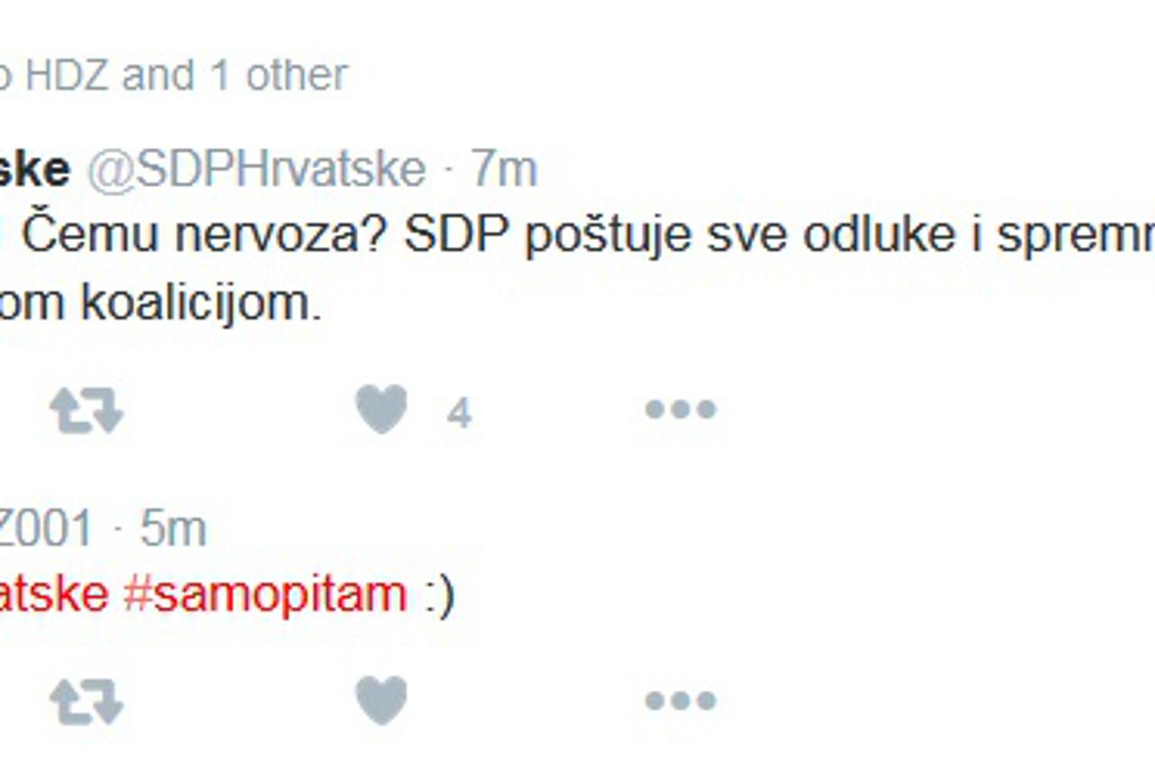HDZ i SDP na Twitteru 