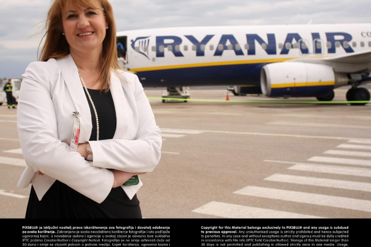 '12.04.2013., Zadar - Niskobudzetna aviokompanija Ryanair u zadarskoj zracnoj luci. Katica Pupic Bakrac, direktorica ZL Zadar. Dino Stanin/PIXSELL'
