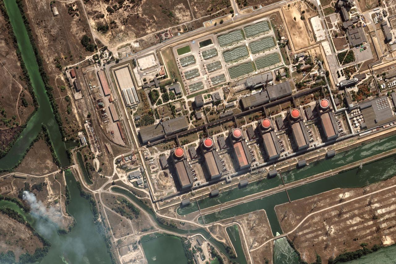 A satellite imagery shows closer view of reactors at Zaporizhzhia nuclear power plant