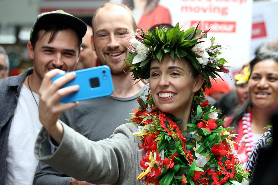 FILE PHOTO: New Zealand Prime Minister Ardern greets supporters in Auckland