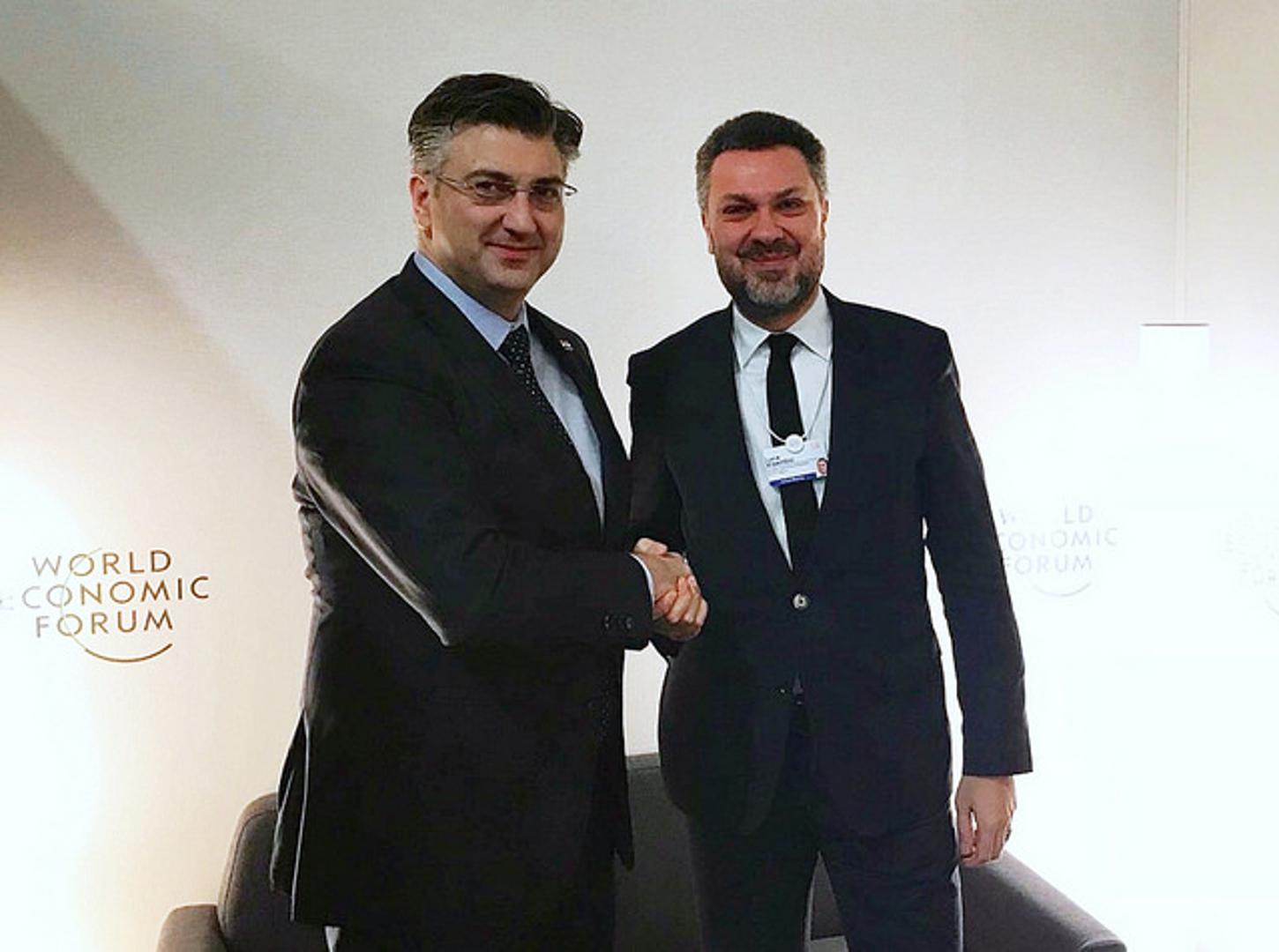 Predsjednik Vlade Andrej Plenković s glavnim tajnikom Europske konfederacije sindikata Lucom Vinsentinijem