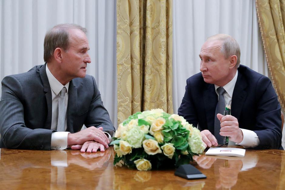 FILE PHOTO: Russia's President Putin meets leader of Ukraine’s Opposition Platform - For Life party Medvedchuk in Saint Petersburg