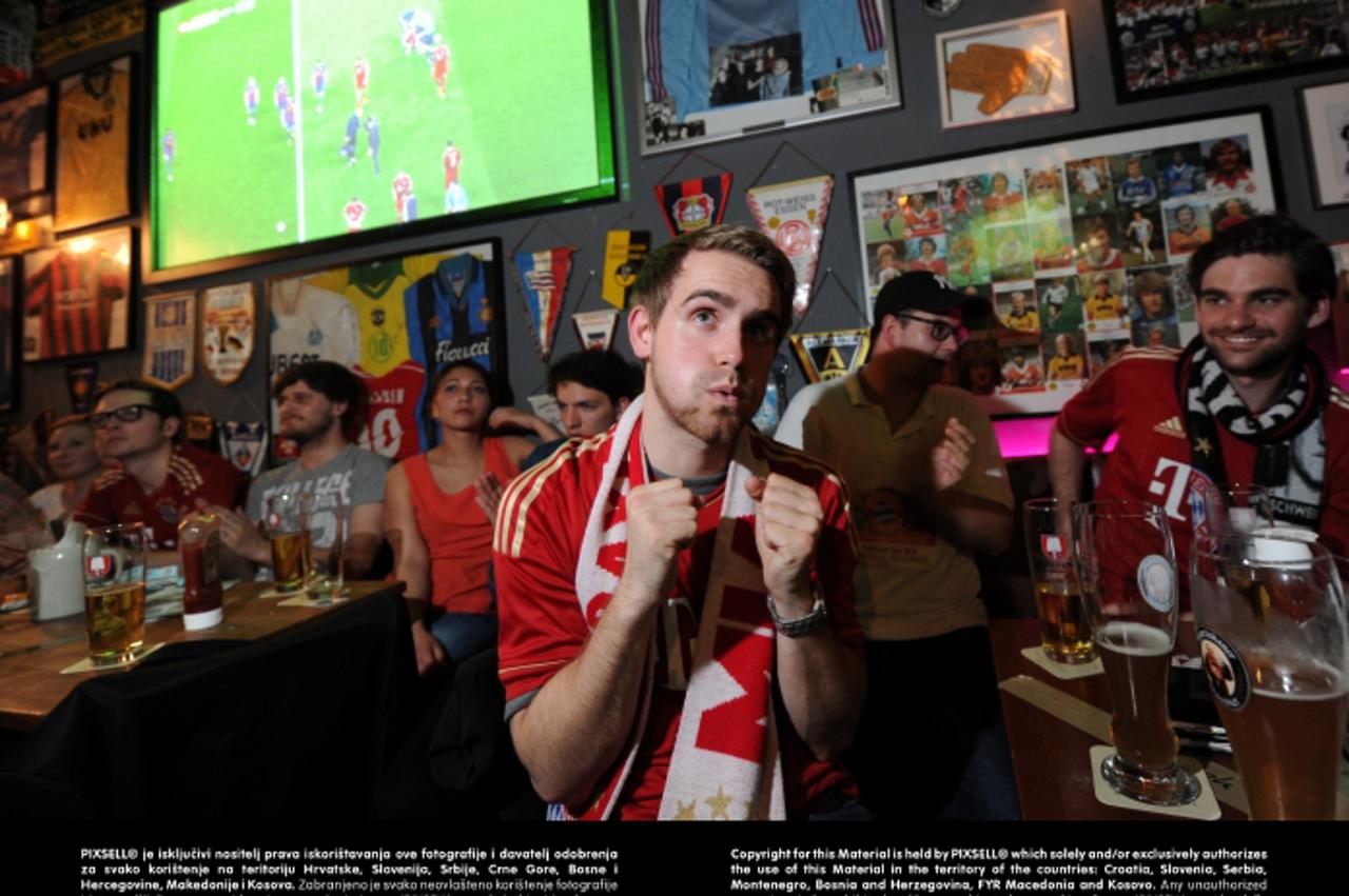 'A soccer fan gestures during a public viewing of the Champions League match between Bayern Munich and FC Barcelona in Munich, Germany, 01 May 2013. Photo: Tobias Hase/DPA/PIXSELL'