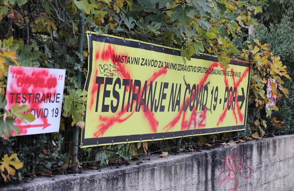 Split: Antivakserski grafiti u gradu i na lokacijama za testiranje na koronu
