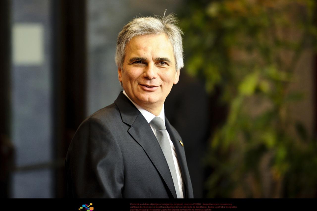 \'Austria\'s Chancellor Werner Faymann arrives at an European Union leaders summit  in  Brussels, Belgium on 2011-06-24 European Union leaders, who are holding a summit in the Belgian capital, promise