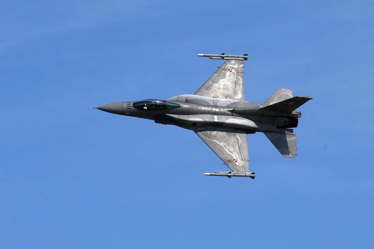FILE PHOTO: Polish Air Force F-16 performs during Wings Over Baltics Airshow 2019, in Tukums