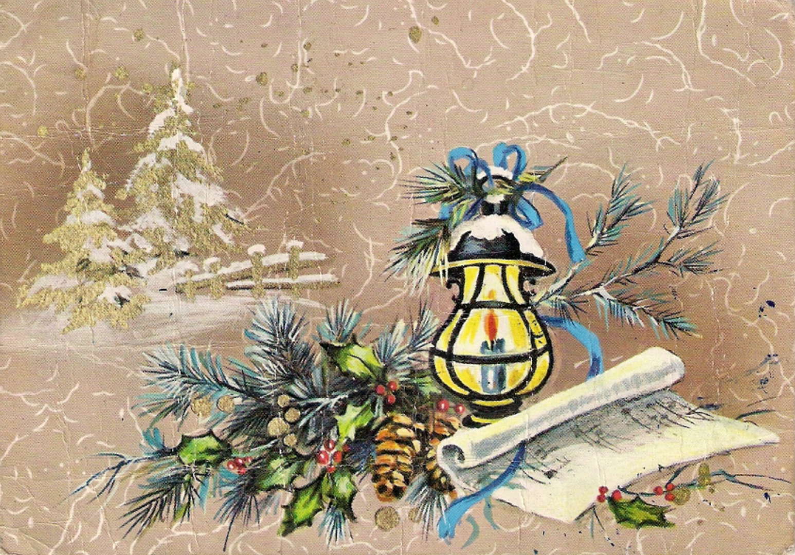 Zimskki motiv s božikovinom 1976. godine