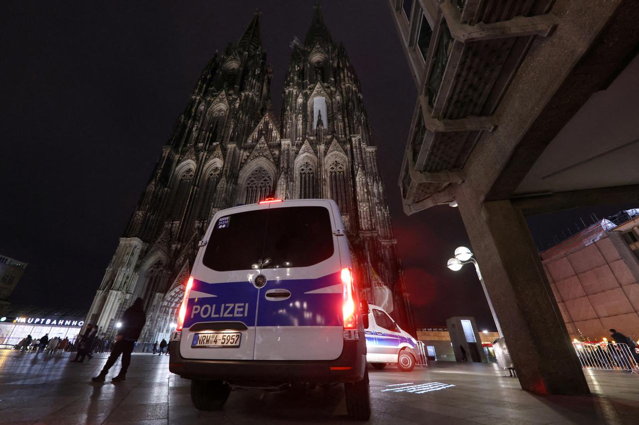 FILE PHOTO: German police secure the Cologne cathedral