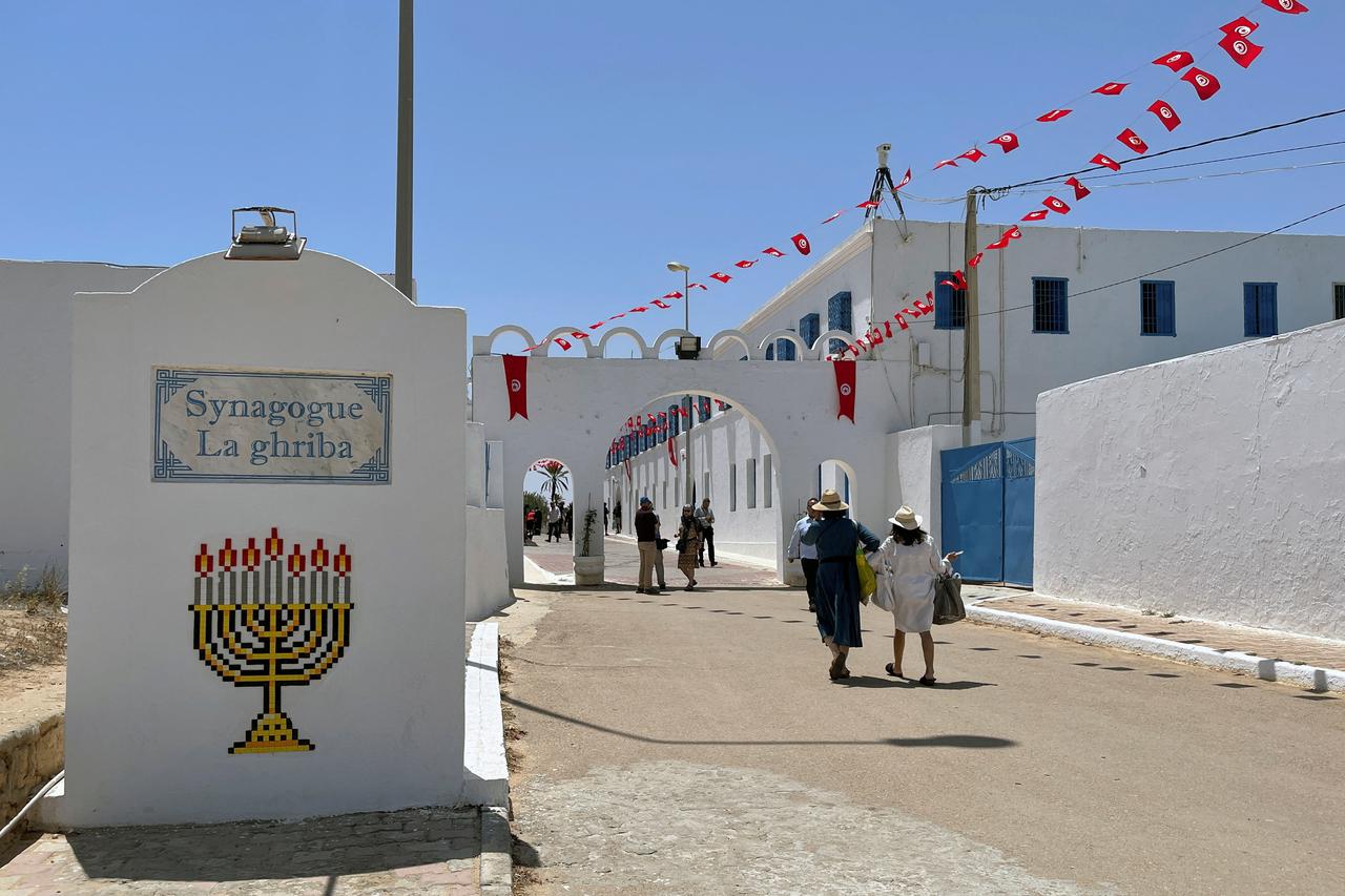 FILE PHOTO: Jewish worshippers arrive at the Ghriba synagogue, during an annual pilgrimage in Djerba